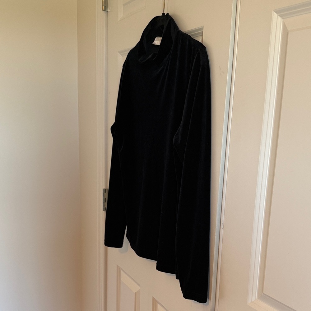 Vintage Christie & Jill Black Velvet Turtleneck Top Size Medium Tall - Picture 5 of 6
